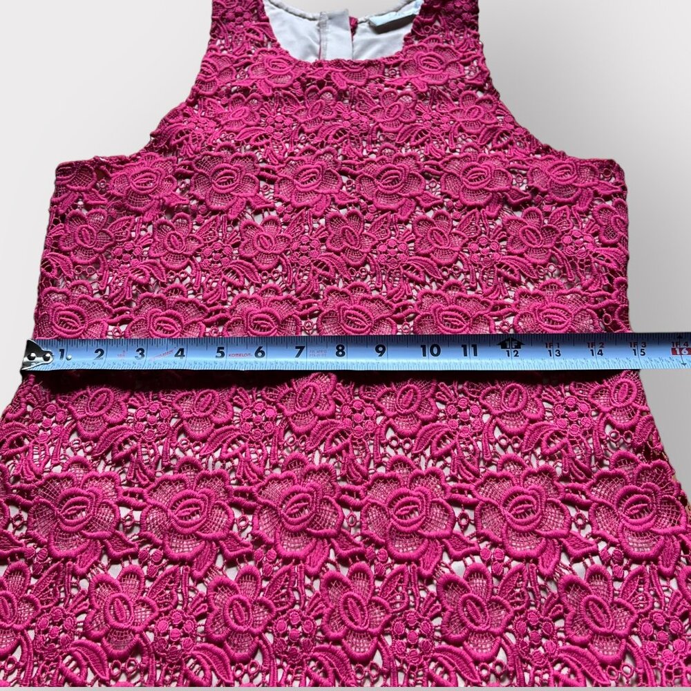 Lovers + Friends Size M Pink Radiant Sleeveless Lace Overlay Shift Mini Dress - Picture 7 of 10